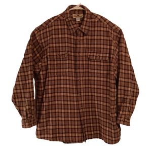 Moose creek flannel shirt mens 2XL XXL tan black Plaid check long sleeve button